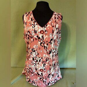 White House Black Market Pink and Black Sleeveless Top